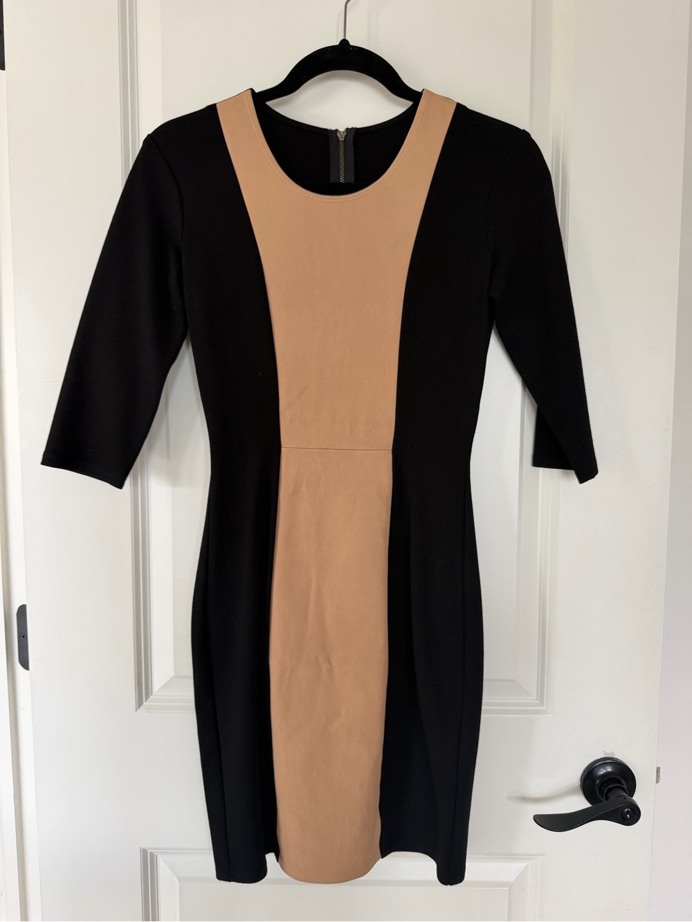 Mason Leather Black and Tan Dress